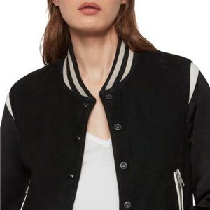 AllSaints Keiko Bomber Jacket, Black/White size 0